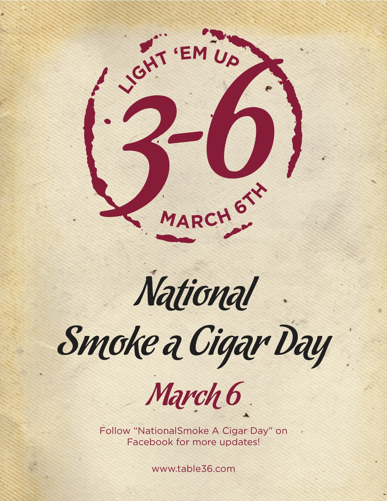 Table 36 Announces 2nd Annual National Smoke A Cigar Day (NSACD)